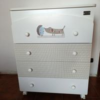 cassettiera per bambini Picci con vaschetta