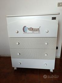 cassettiera per bambini Picci con vaschetta