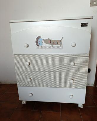cassettiera per bambini Picci con vaschetta