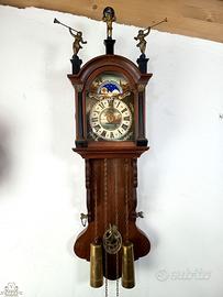 176392 Antico orologio pendolo olandese cn lunario