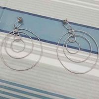 Orecchini Pendenti Cerchi Concentrici Argento 925