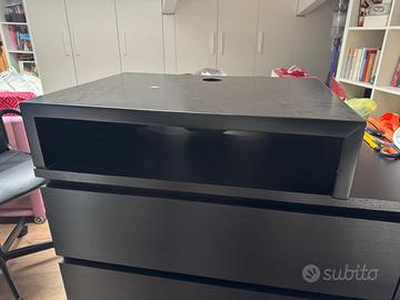 Alzatina nera per TV o schermo, misure 66x50x15 cm