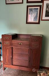 Madia vintage in legno massello con piano in marmo
