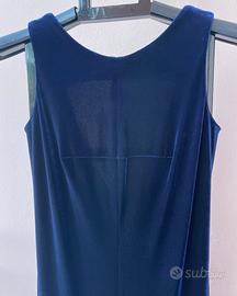 Abito Sera, Velluto Blu, TG 42, Vintage