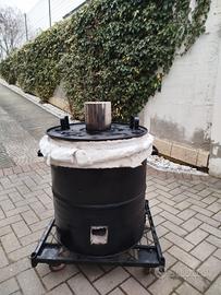 forno ceramica raku e bidoni riduzione 