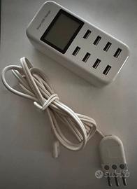 Caricabatterie usb 8 porte con display