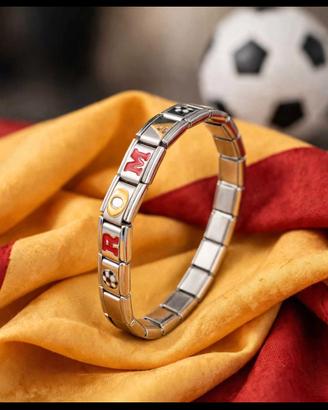 As Roma calcio bracciale acciaio 