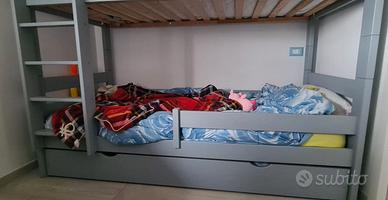 Letto singolo in legno 200x100 e materasso 190x90