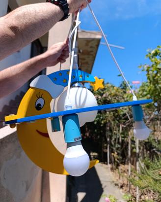 Lampadario per cameretta bambini Luna e Stelle