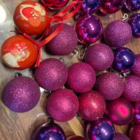 Palle albero natale fucsia/viola 53 pezzi