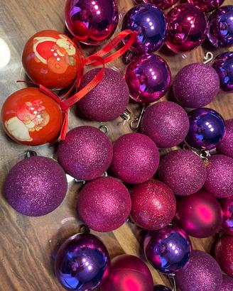 Palle albero natale fucsia/viola 53 pezzi