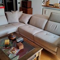 Divano angolare Dondi Clark Match pelle/microfibra