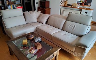 Divano angolare Dondi Clark Match pelle/microfibra