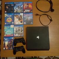 ps4 pro, 2 joystick e 9 giochi