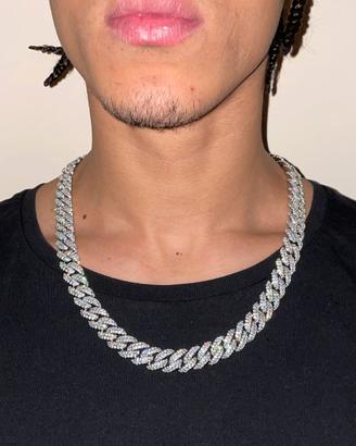 Collana cuban link in zirconi