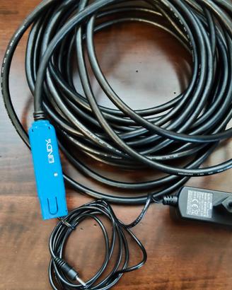 Lindy - Cavo Prolunga USB 3.0  10mt + alimentatore