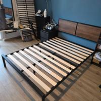 Letto in acciaio e legno 140 x 190 / 200 cm