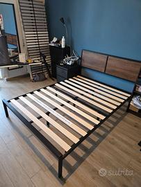 Letto in acciaio e legno 140 x 190 / 200 cm