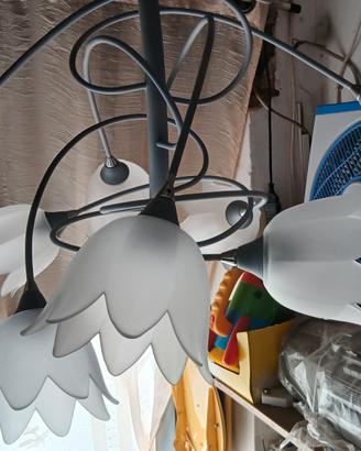 lampadario Retrò grigio perlato