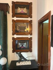 3 cornici Giacomo Balla e disegni ERTE