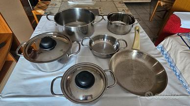 SET PENTOLE PADELLE TEGAMI AMC INDUZIONE ANTIADERE