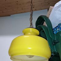 Lampadario in vetro giallo
