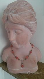 Collana argento e quarzo rosa