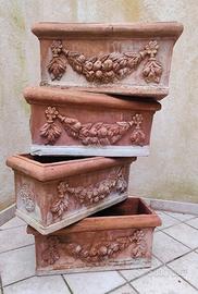 SPEDIBILI €100 di 4 Cassette decorate terracotta