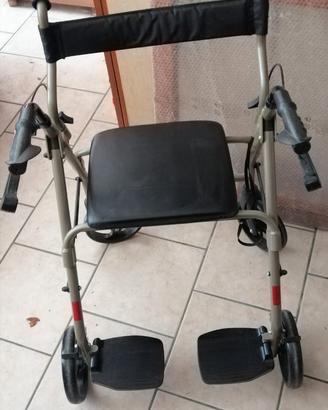 Deambulatore rollator pieghevole con 4ruotee