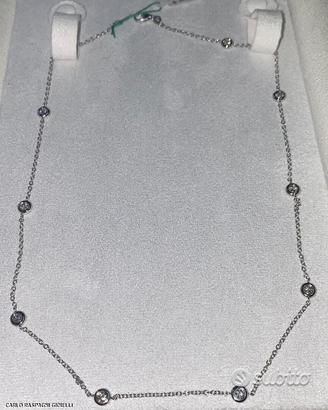 COLLANA PUNTI LUCE ORO 18kt. CON DIAMANTI NATURALI