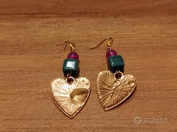 Orecchini pendenti a forma di cuore 