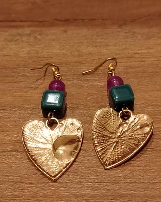 Orecchini pendenti a forma di cuore 