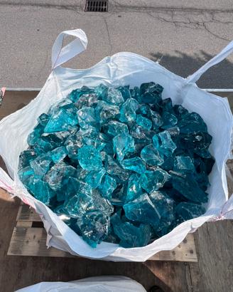SCAGLIE DI VETRO AZZURRE 60/120 mm BIG BAG 500 Kg