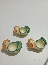 tre porta uovo vintage 