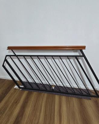 ringhiera legno massello - ferro battuto 