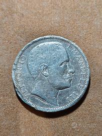 2 lire argento aquila araldica 1905