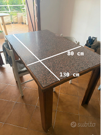 Tavolo da pranzo allungabile con piano effetto gra