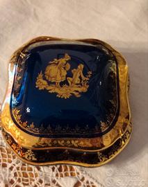 Scatola, portagioie in porcellana Limoges e oro