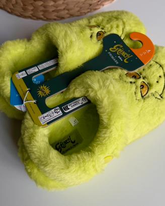 Pantofole grinch taglia 37 morbide verde