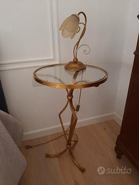 Tavolo in vetro e ferro battuto