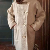 Cappotto anni '60 lana+pelo, taglia L, vedi misure