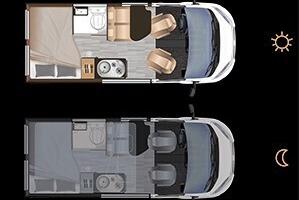 Dreamer D 43UP Fun + van 5.40m con tetto POP UP