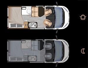 Dreamer D 43UP Fun + van 5.40m con tetto POP UP