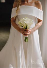 Abito da sposa sartoriale in misto seta-raffinato