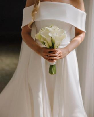 Abito da sposa sartoriale in misto seta-raffinato