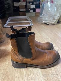 Stivaletti marroni vera pelle