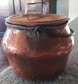 Pentola in rame con coperchio - inizio ‘900