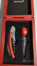 Set accessori vino Brandani legno e metallo