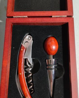 Set accessori vino Brandani legno e metallo