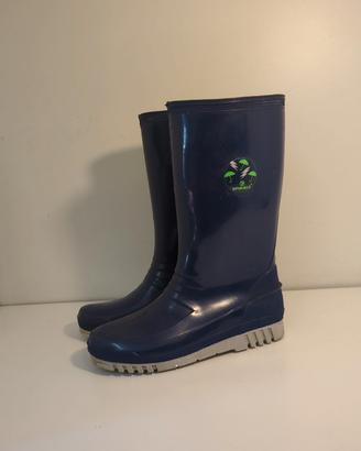 Stivali pioggia Spirale blu vintage taglia 37